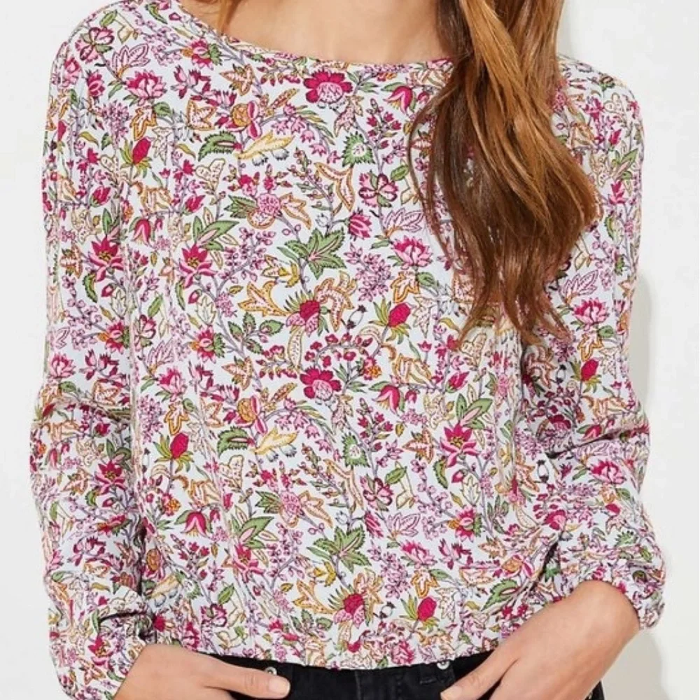 Loft jungle wrap back croppwd top M - Picture 4 of 7